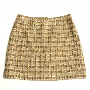 J.Crew Camel Brown, Metallic Thread Straight Skirt